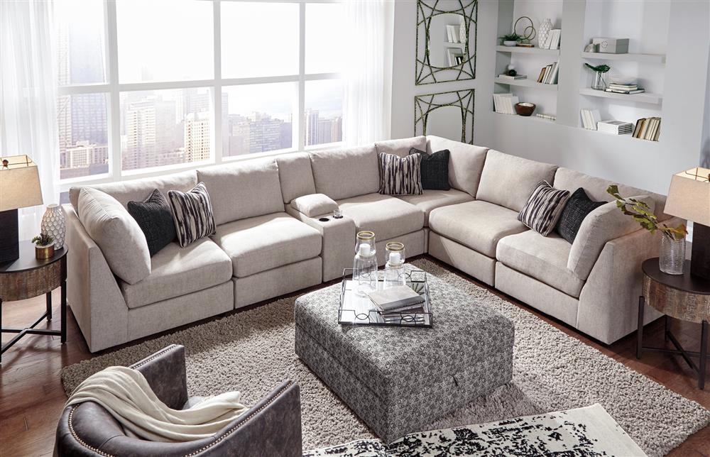 sectional with ottoman in living room